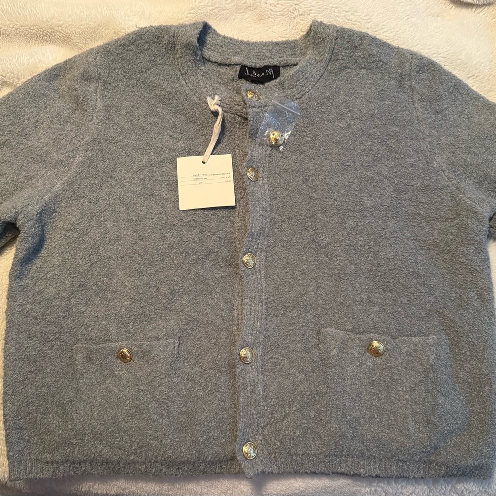 NWT Gray Marled Cardigan Sweater